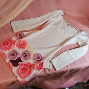Golds Infinity White Rose Mini Dress Size Small Bodycon Gyaru Gal Fashion Party